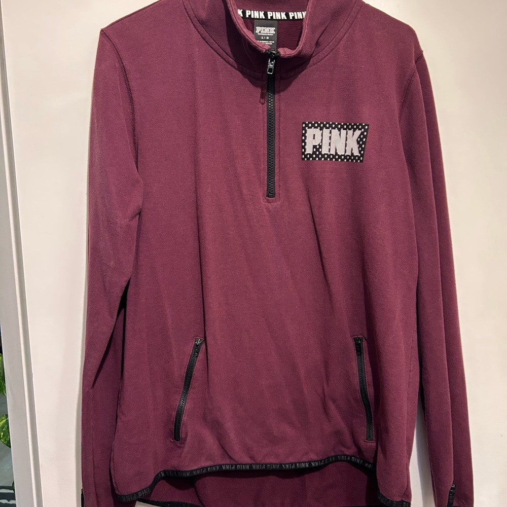 Victoria's Secret PINK Half-Zip Pullover in Burgundy